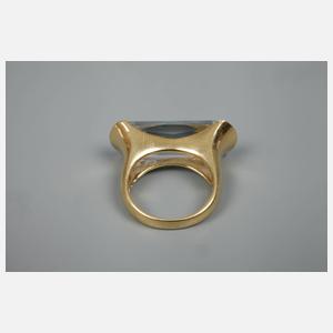 Damenring mit Aquamarin und Diamanten