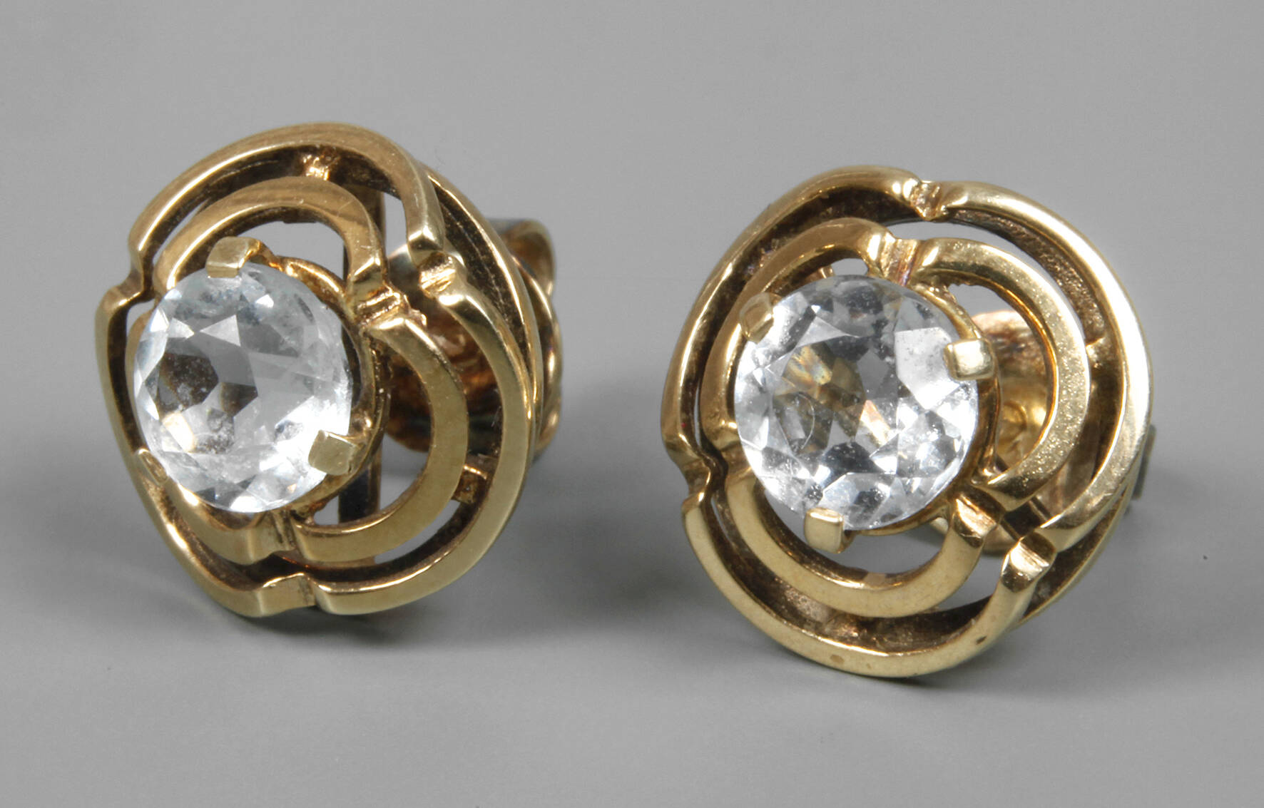 Paar Ohrringe mit Aquamarin