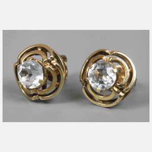 Paar Ohrringe mit Aquamarin