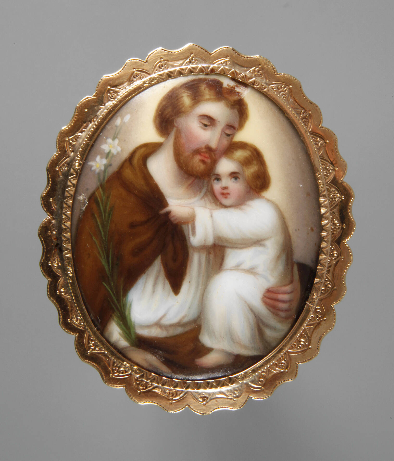 Brosche mit feinem Porzellanbild