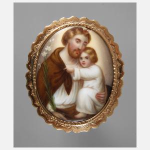 Brosche mit feinem Porzellanbild