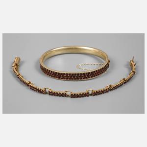 Zwei Teile Granatschmuck
