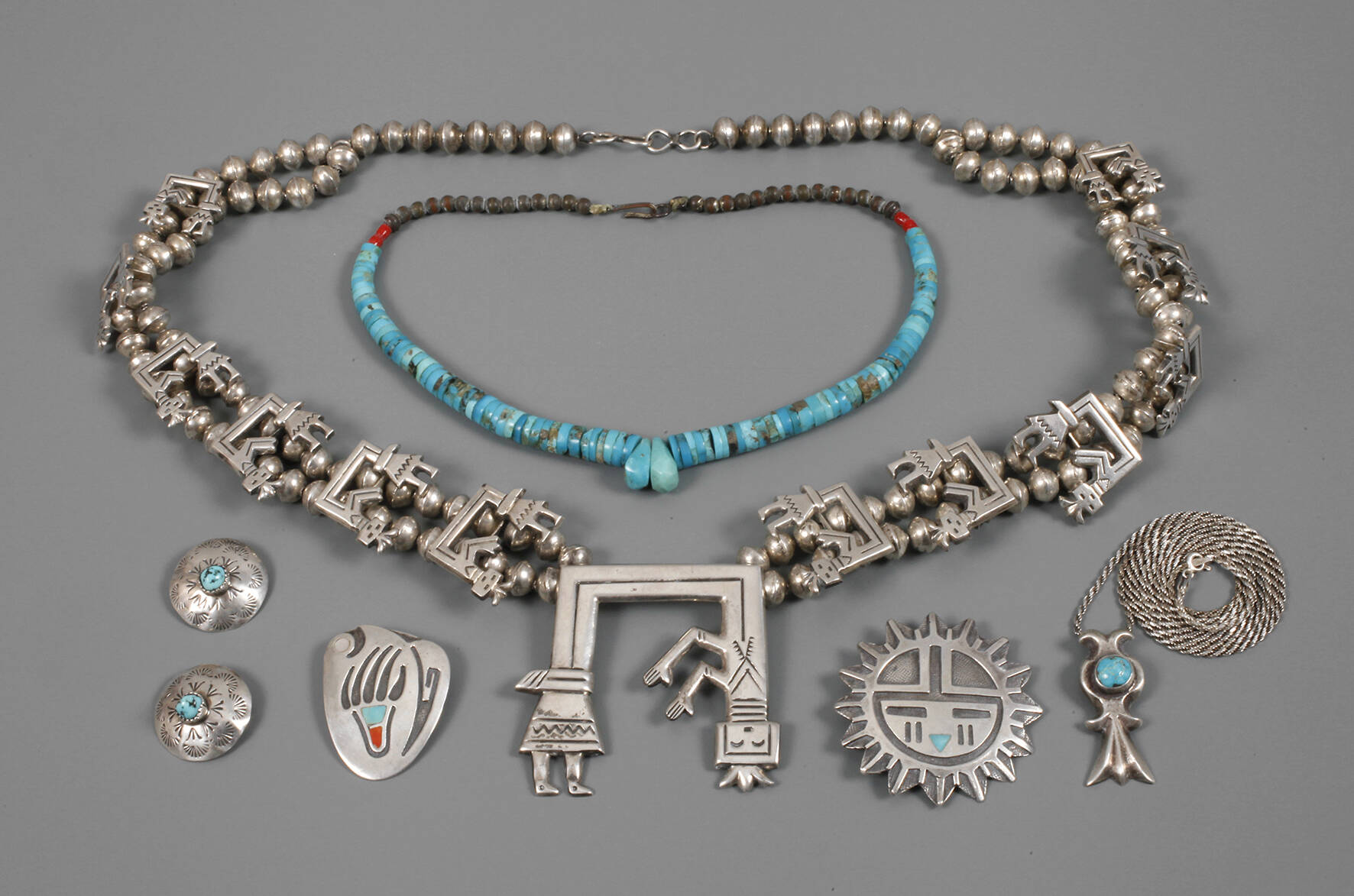 Konvolut indianischer Silberschmuck