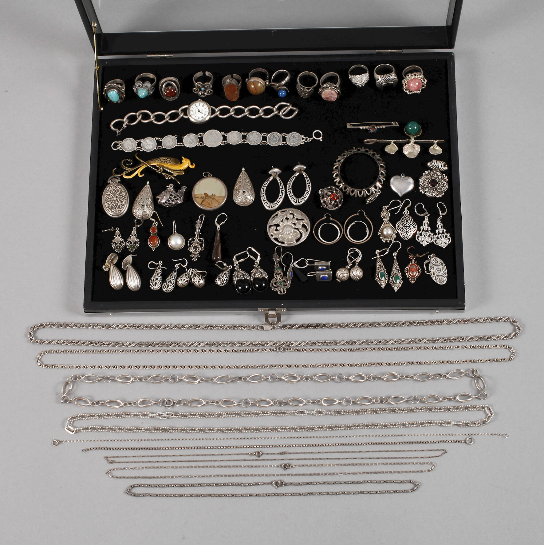 Großes Konvolut Silberschmuck