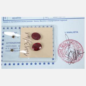 Paar facettierte Rubine