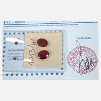 Paar facettierte Rubine111