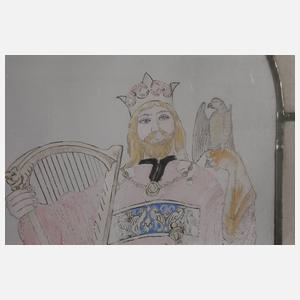 Paar Bleiglasfenster