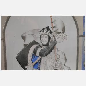 Paar Bleiglasfenster