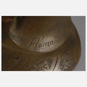 Bronzelampe G. Flámand