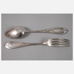 Jugendstilbesteck für sechs Personen