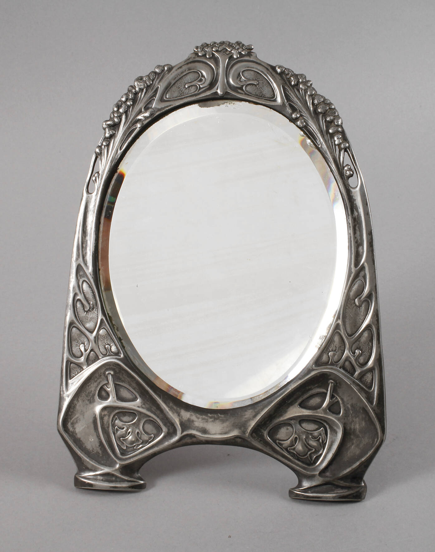 Tischspiegel Jugendstil Zinn