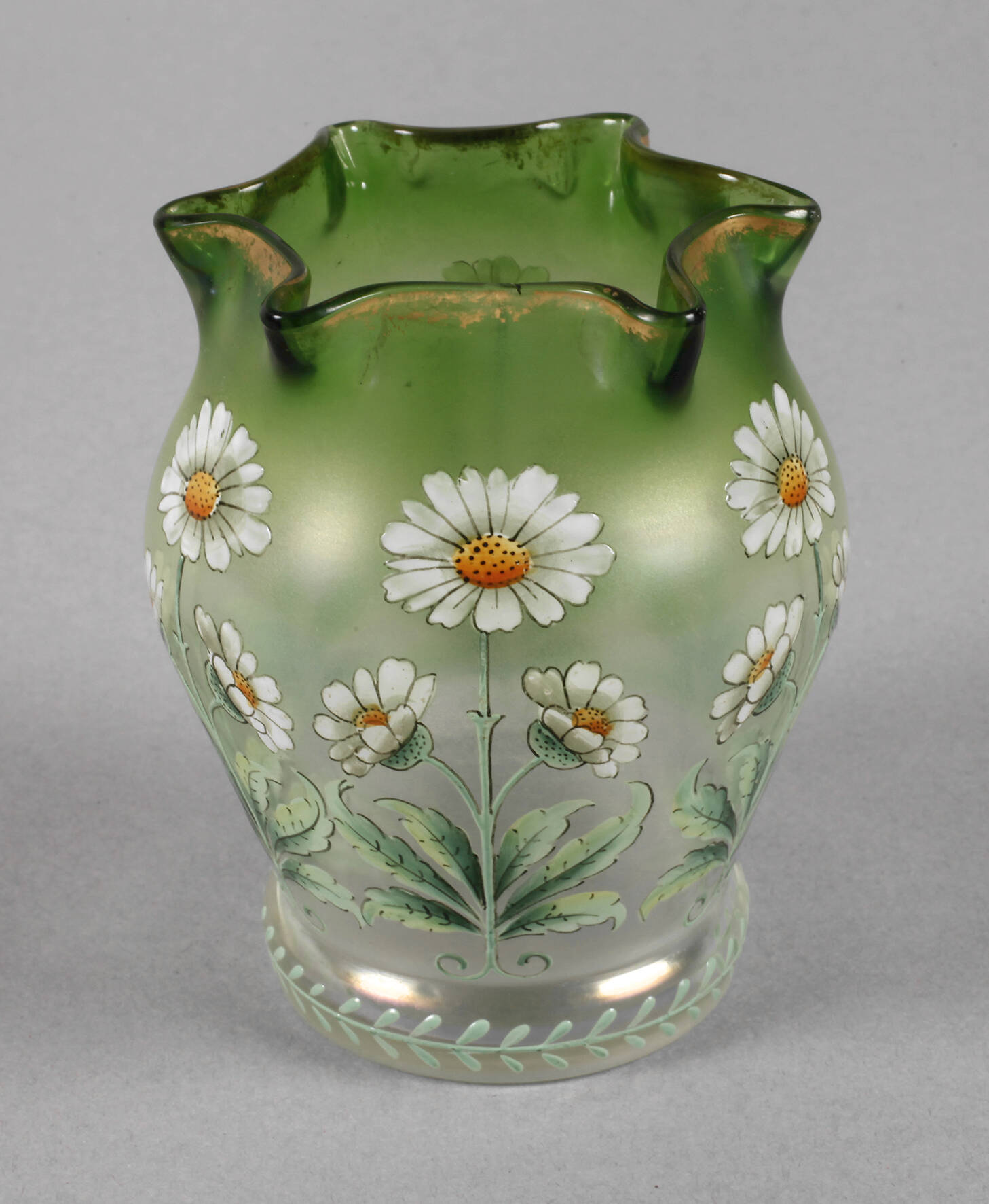 Fritz Heckert Jugendstilvase Margeritendekor