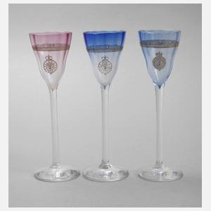 Drei Likörgläser Koloman Moser