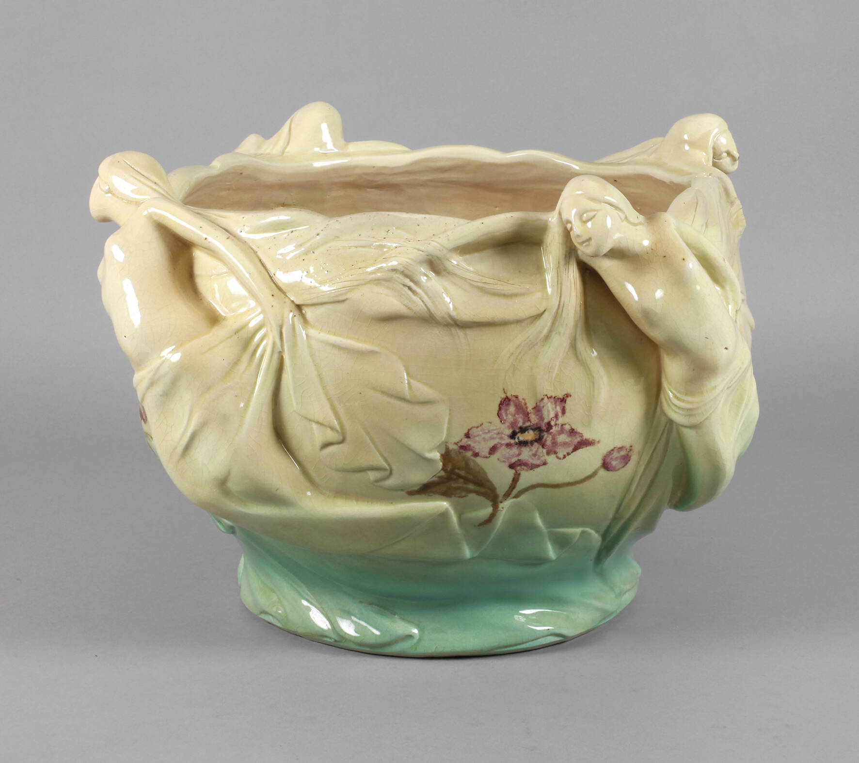 Übergroßer Jugendstilcachepot Delphin Massier