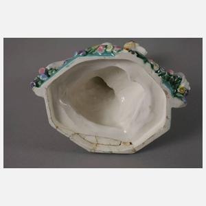 Keramos Wien figürliche Deckeldose Jugendstil