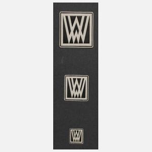 Drei Werbemarken Wiener Werkstätte