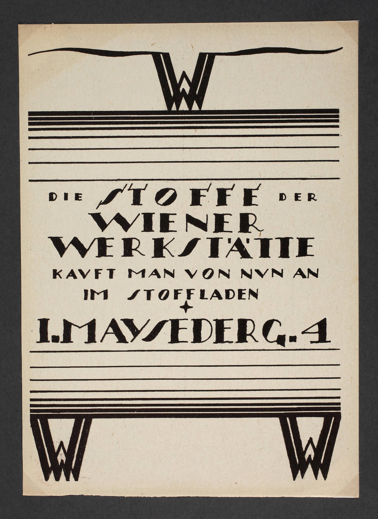 Seltenes Werbeblatt Wiener Werkstätte