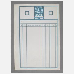 Blankorechnungsformular der Wiener Werkstätte