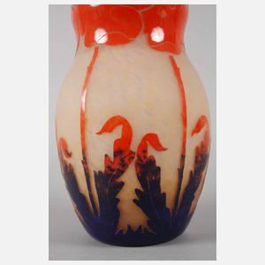 Große Ätzglasvase Degue Paris