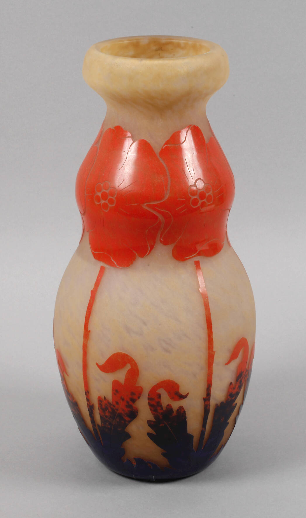 Große Ätzglasvase Degue Paris