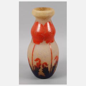 Große Ätzglasvase Degue Paris