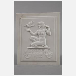 KPM Berlin Plakette mit Damenakt