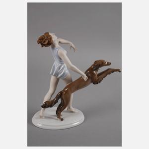 Rosenthal "Laufende mit Saluki"