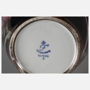 Fürstenberg Vase mit Silberoverlay