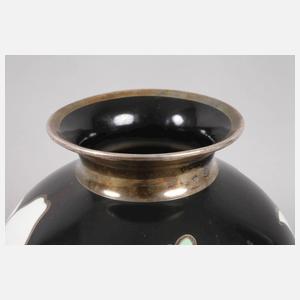 Fürstenberg Vase mit Silberoverlay