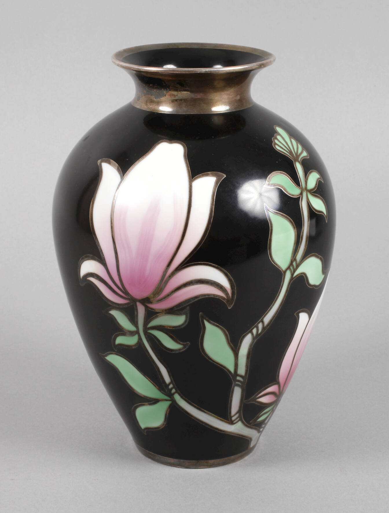 Fürstenberg Vase mit Silberoverlay