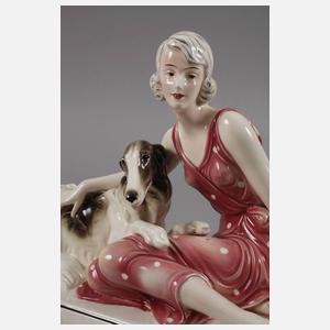 Katzhütte Mädchen mit Barsoi