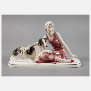 Katzhütte Mädchen mit Barsoi