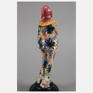 Goldscheider Wien Figur "Stehende Pierrette mit Maske"