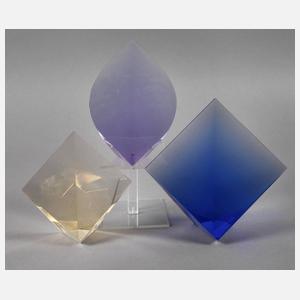 Drei moderne Glasskulpturen