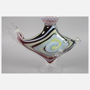 Jiri Pacinek großes Glasobjekt Fisch mit Vase