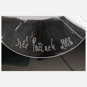 Jiri Pacinek großes Glasobjekt Fisch mit Vase