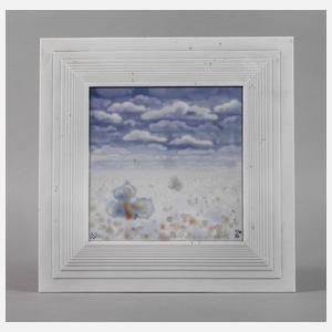 Meissen Bildplatte Landschaft mit Profilrahmen