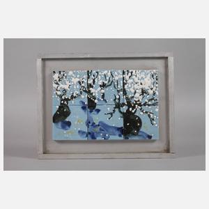 Sechsteiliges Fliesenbild Winterwald