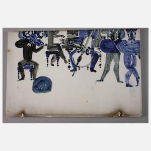 Vierteiliges Fliesenbild Kulturleben