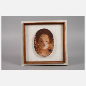 Ovale Bildplatte "Junge Frau"