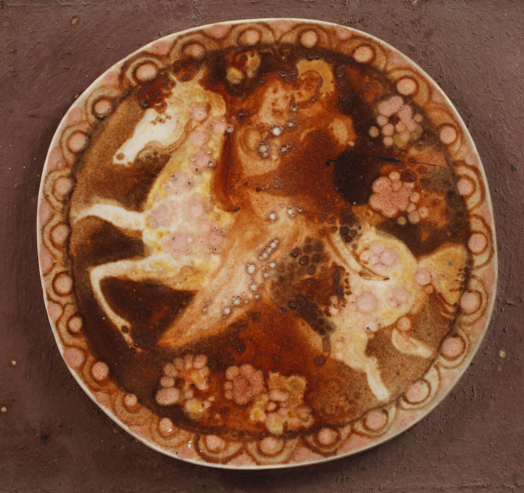 Runde Bildplatte mit Liebespaar