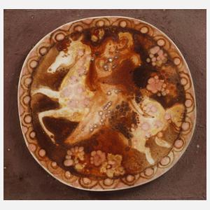 Runde Bildplatte mit Liebespaar