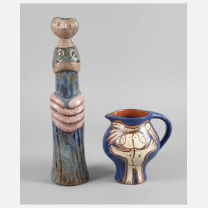 Eva Fritz-Lindner Henkelkrug und Figur