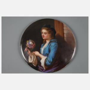 Kleine Bildplatte mit Damenportrait