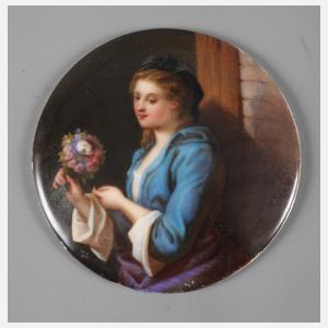 Kleine Bildplatte mit Damenportrait