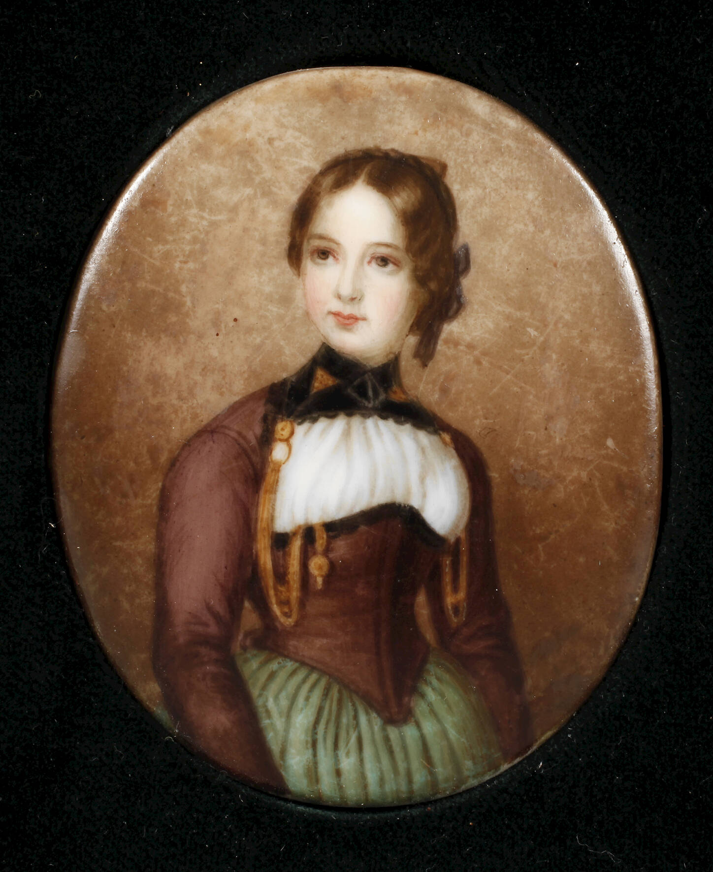Kleine Bildplatte Damenportrait