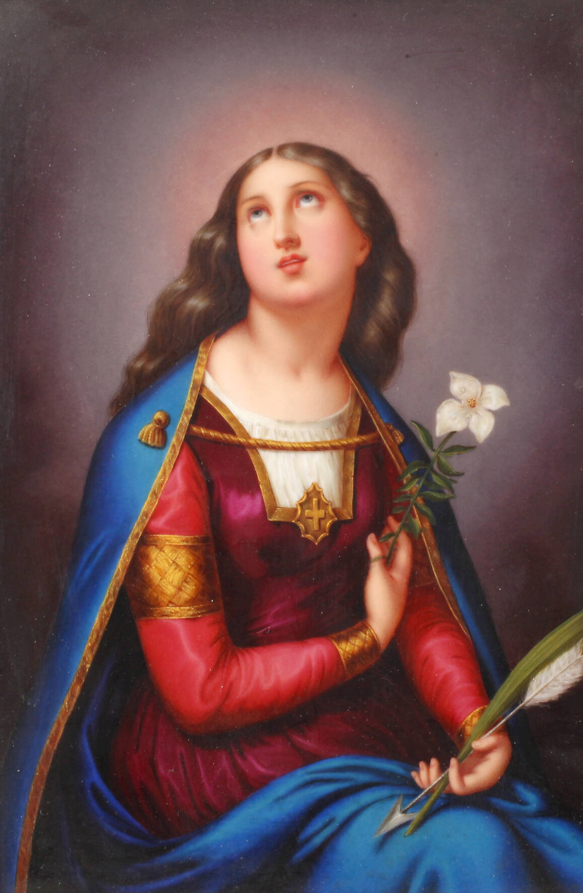 KPM Berlin Bildplatte "Heilige Philomena von Rom"