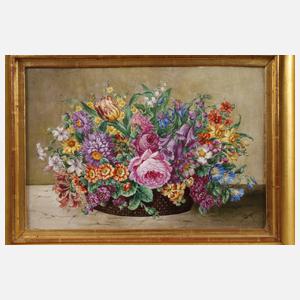 KPM Berlin Bildplatte mit Blumenstillleben