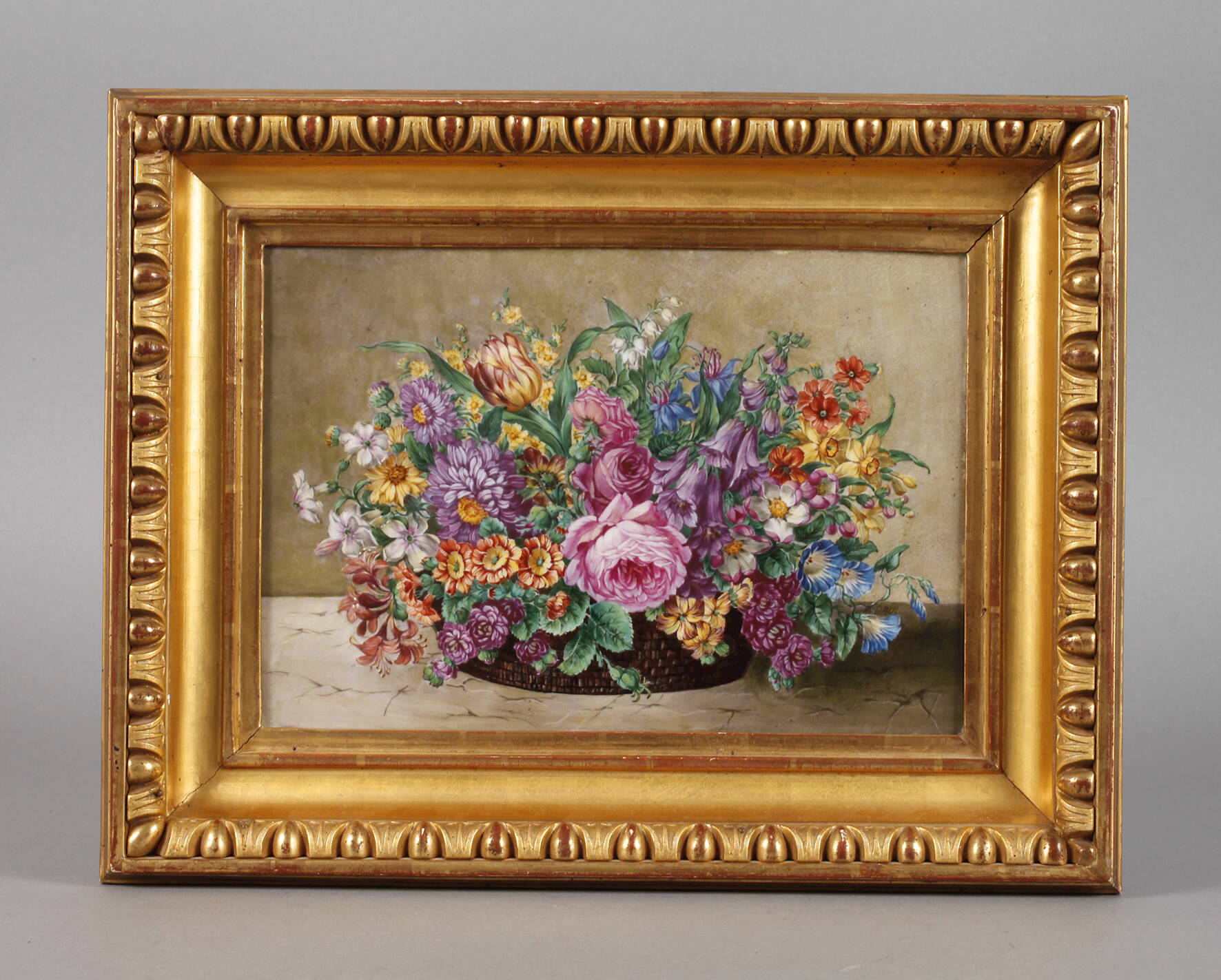 KPM Berlin Bildplatte mit Blumenstillleben