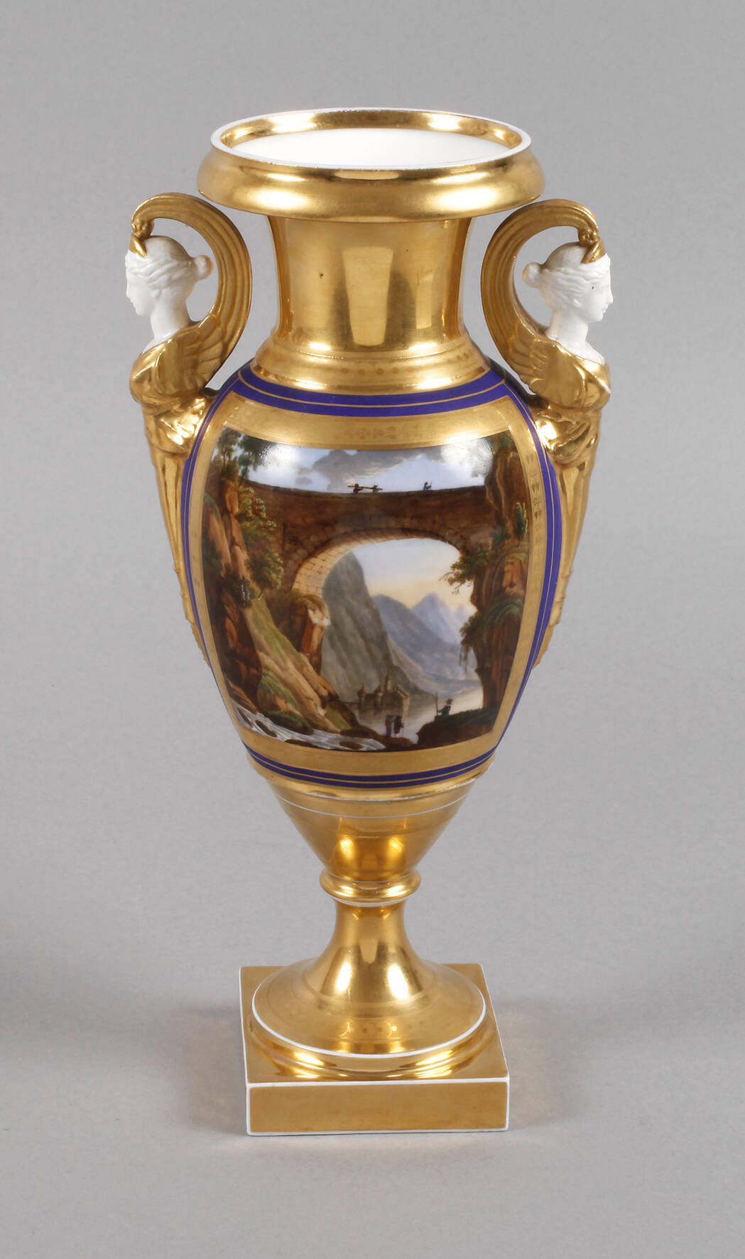 Frankreich Amphorenvase mit Vedutenmalerei